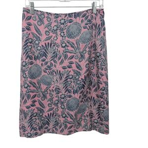 J Crew Abigail Borg Skirt Women 2 Pink Floral Silk Pencil Skirt Garden Office